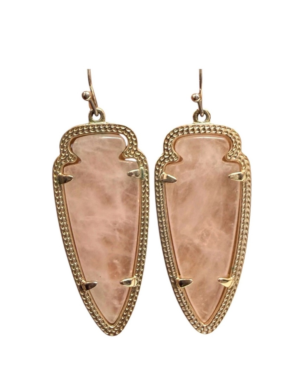 Kendra Scott Skylar Gold-Tone Drop Earrings with Pink Rose Quartz